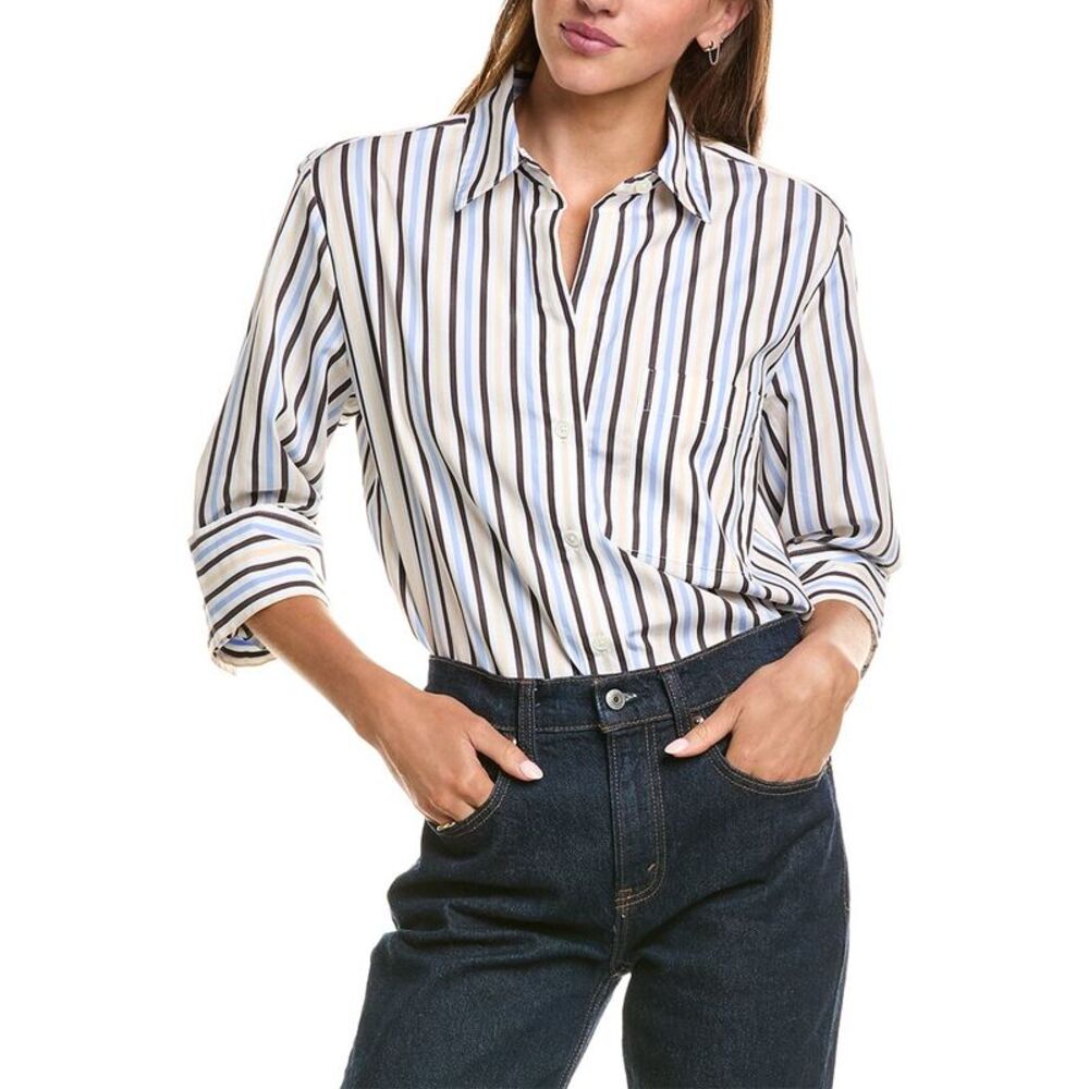 Madewell Womens  The Signature Y-Neck Shirt, White